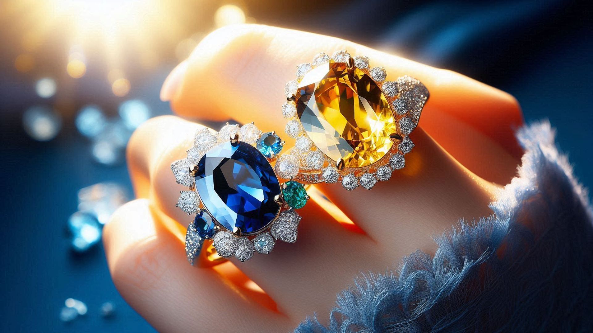 Yellow and Blue Sapphire